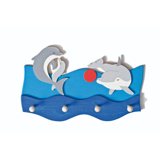 Garderobe Meer-Fürs Kinderzimmer-Atelier Passage-Holzspielzeuge-Delphin-swiss made