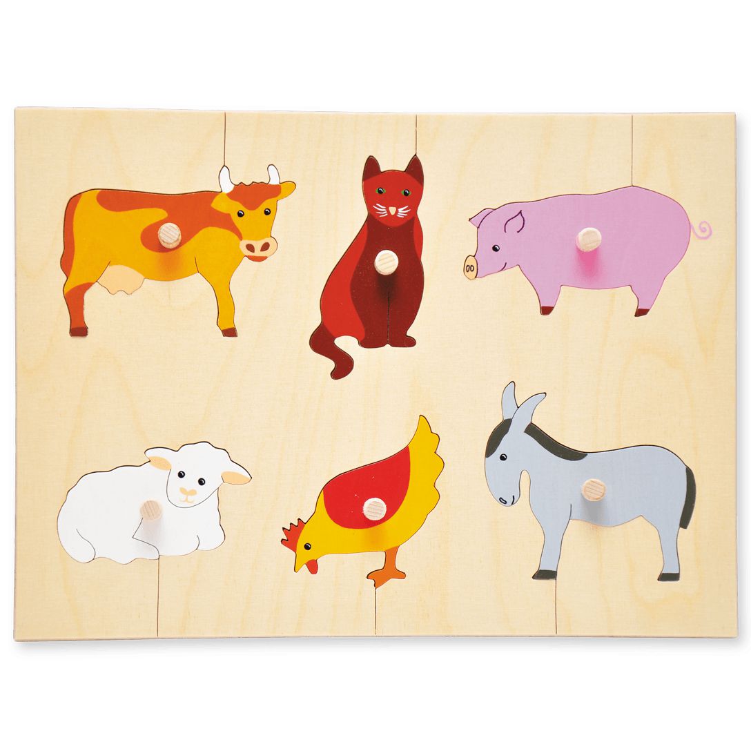 Griffpuzzle Bauernhoftiere-Puzzle-Atelier Passage-Holzspielzeuge-swiss made