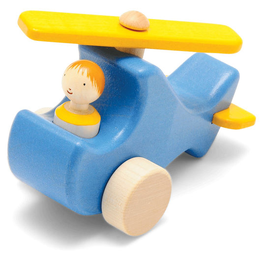 Helikopter City-Fahrzeuge und Verkehr-Atelier Passage-Holzspielzeuge-Blau-swiss made