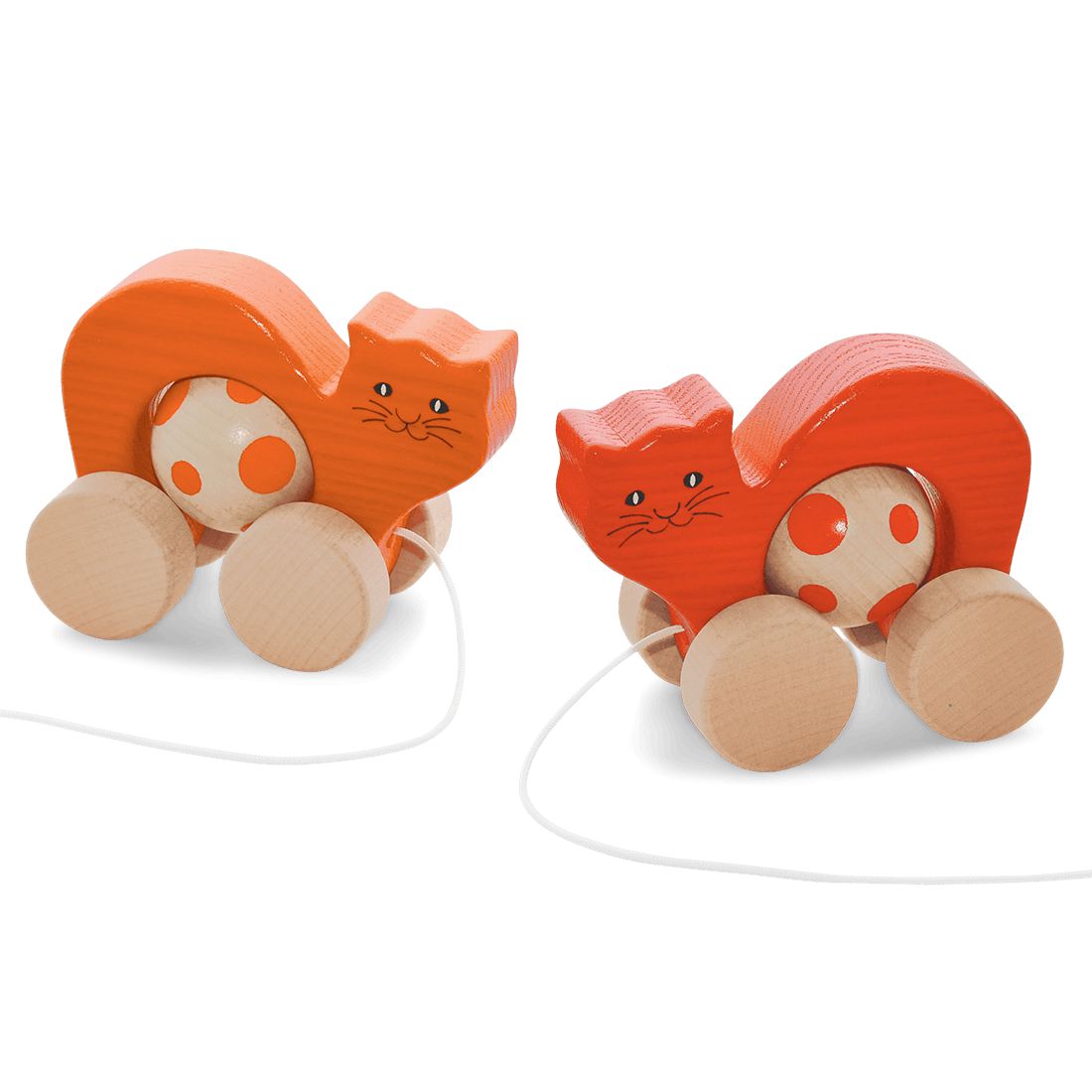 Katze-Zum Nachziehen-Atelier Passage-Holzspielzeuge-swiss made