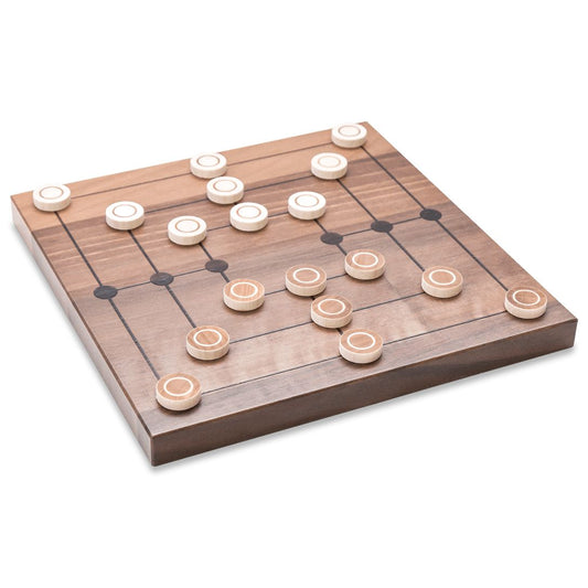 Mühlespiel gross-Spiele-Atelier Passage-Holzspielzeuge-Nussbaum-swiss made