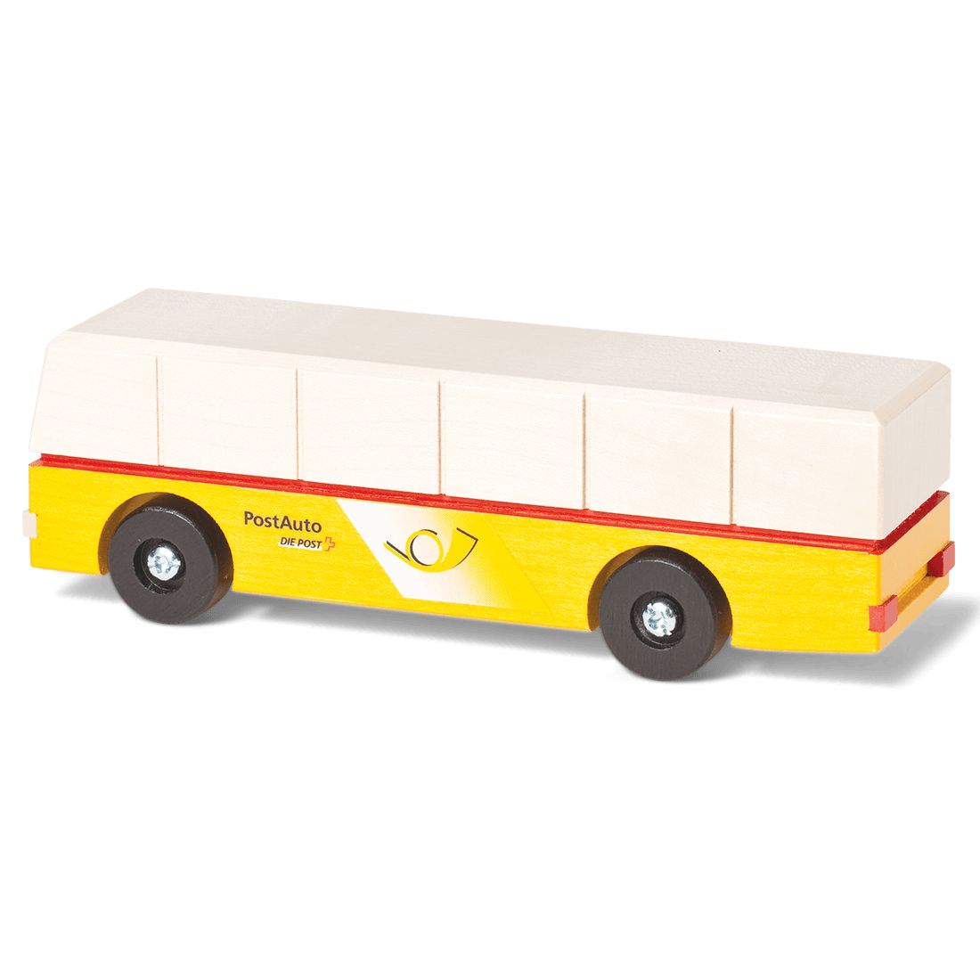 Postauto klein-Fahrzeuge und Verkehr-Atelier Passage-Holzspielzeuge-Post-swiss made