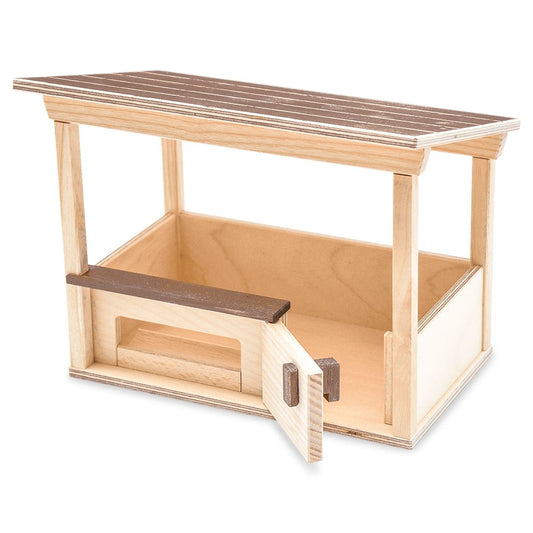 Schweinestall-Landwirtschaft-Atelier Passage-Holzspielzeuge-swiss made