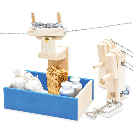 Warengondelset-Fahrzeuge und Verkehr-Atelier Passage-Holzspielzeuge-Blau-swiss made