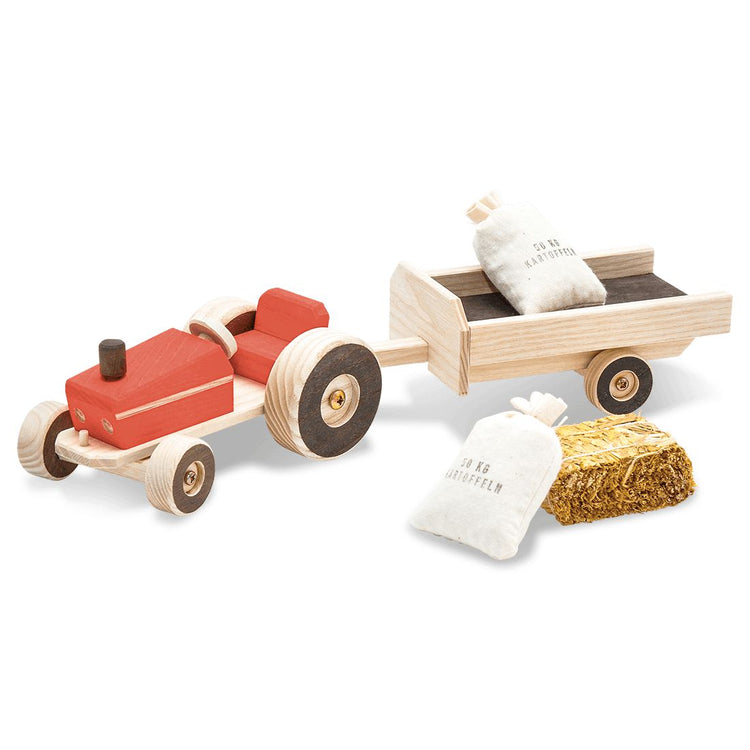 Landwirtschaftsset Fergi-Landwirtschaft-Atelier Passage-Holzspielzeuge-Rot-swiss made