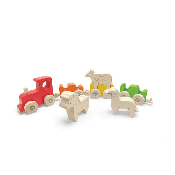 Atelier Passage Holz Zug farbig - swiss made - Fahrzeuge Holzspielzeug für Kleinkinder-Fahrzeuge und Verkehr-Atelier Passage-farbig-swiss made