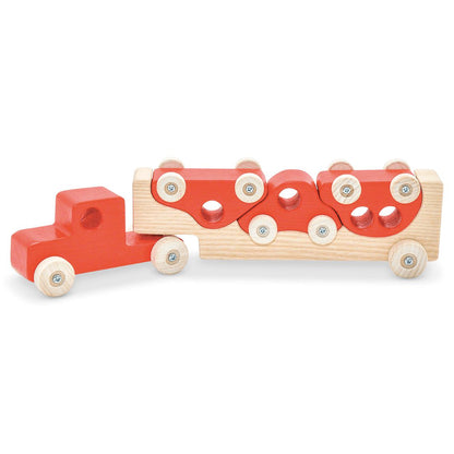 Auto-Transporter-Fahrzeuge und Verkehr-Atelier Passage-Holzspielzeuge-Rot-swiss made