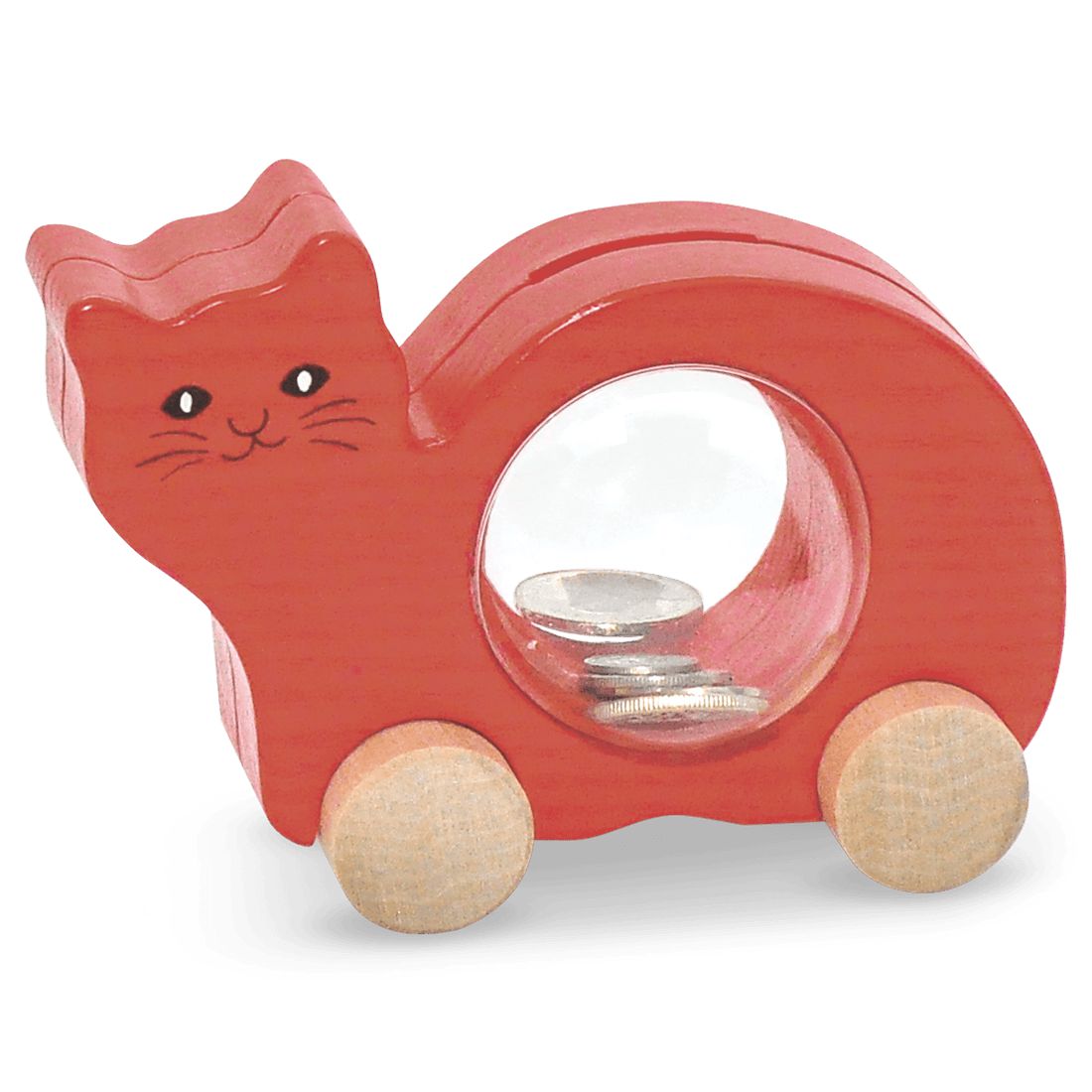 Spardose Katze-Fürs Kinderzimmer-Atelier Passage-Holzspielzeuge-swiss made