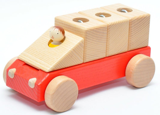 Transporter Mobil-Fahrzeuge und Verkehr-Atelier Passage-Holzspielzeuge-Rot-swiss made